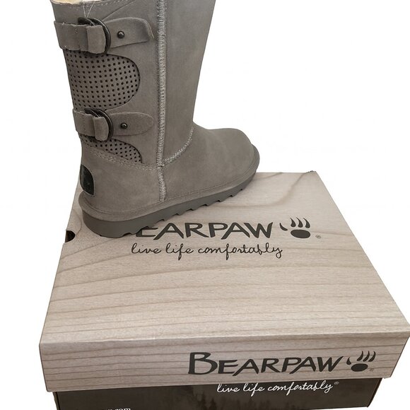 Bearpaw Gray Suede Winter Boots for Women | Cozy Fur Lined Snow Boots - Picture 2 of 3